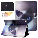 Uliking iPad Air 2 Case, Apple iPad Case Gen 6th/5th Gen 2018/2017, Slim Lightweight Folding Stand Smart Auto Wake Sleep Wallet Protective Cover for New iPad 9.7 Inch 2017 2018 Tablet, Blue Eyes Cat