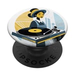 Platine disque, rétro, vintage, tournante, DJ, vinyle PopSockets PopGrip Interchangeable