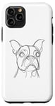 Coque pour iPhone 11 Pro Line Art Chien Boston Terrier Boston Bull