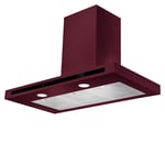 Rangemaster HLTHDS110CY 110cm Hi Lite Flat Chimney Hood - CRANBERRY