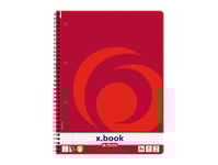 Herlitz 10834117, 80 Ark, Röd, A4, 70 G/M ^, Rutat Papper, Spiralbindning