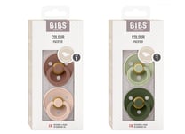 BIBS - Pacifier Colour 2 Pack Latex - Blush & Sage - Size 1