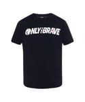 Diesel Mens T-Just-SV Only The Brave Logo Black T-Shirt Cotton - Size Large