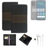 Phone Case + earphones for Doro 8100 Wallet Cover Bookstyle protective