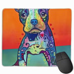 Color Art Puppy Dog Mouse Pad with Stitched Edge Computer Mouse Pad with Non-Slip Rubber Base for Computers Laptop PC Gmaing Work Mouse Pad