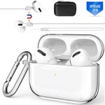 valkit Valkit Compatible Airpods Pro Case Cover, Clear Airpod Protective 2019 with Keychain Shockproof Cover for Apple Charging 3RD Gen[Front Led Visible] - Transparent