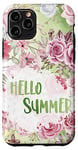 Coque pour iPhone 11 Pro Green Spring Roses Flower For Women Hello Summer Sign