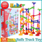 Large 105pcs Marble Run Race Set Construction Building Blocks Toy Game Gift UK