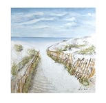 GILDE Picture XL Path Dune Idyll Sea Beach Hand-Painted 3D 100 x 100 cm