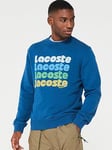 Lacoste Summer Gradient Logo Sweatshirt - Blue, Blue, Size Xl, Men
