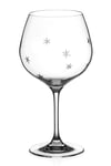 DIAMANTE Gin Glass Copa 'Northern Star' Single - Crystal Balloon Glass with Hand Etched Stars Pattern