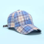Boeizy Houndstooth Plaid Baseball Cap 4 Colors Optional Outdoor Anti-UV Sun Hat Fashion Trend Plaid Curved Brim Hat Retro Men and Women Caps Dome Hat (Color : Blue)