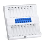 EBL Updated LCD 16 Slots Battery Charger for AA AAA Rechargeable Batteries, RM78 Super Fast Independent Battery Charger with Intelligent Battery Detection Technology, AA AAA Battery Charger
