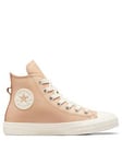 Converse Chuck Taylor All Star Warm Winter Leather Hi-Top Trainers - Light Brown
