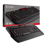 Evga Z10 Gaming Keyboard, Red Backlit Led, Mechanical Brown Switches, Onboard Lcd Display, Macro Gaming Keys, Uk Layout, Kailh Brown Switch, Non-Rgb, 802-Zt-N104-Kr