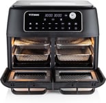 Vitinni Dual Air Fryer Oven, 11L, 10 Different Pre-Sets, Twin Compartment Airfry