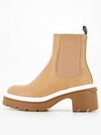 BOSS Carol Leather Chelsea Boots - Beige, Beige, Size 40, Women