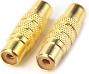Adaptateur jack RCA femelle vers femelle (lot de 2) - Plaqué or durable, prise en main facile, idéal pour le divertissement à domicile
