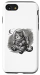 Coque pour iPhone SE (2020) / 7 / 8 drôle astronaute mignon animal chat avec étoiles dans l'espace enfants
