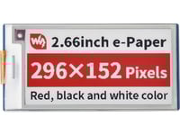 Waveshare E-Paper E-Ink Display - 2,66'' 296X152px - Spi - Svart/Vit/Röd - För Raspberry Pi Pico - Waveshare 20053}