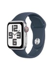 Apple Watch Se (Gps + Cellular, 2023) 40Mm Silver Aluminium Case With Storm Blue Sport Band
