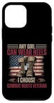 Femme vétéran Any Girl Can Wear Heels I Choose Combat Boots Coque pour iPhone 12 mini