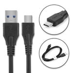 Câble USB pour Nintendo Switch / Switch Lite / Pokéball Plus - 1,0m Fil charge data 3A noir cordon PVC