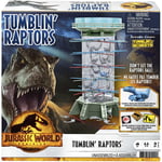 Tumblin’ Raptors Jurassic World Dominion Game with Movie Inspired Tower