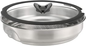 Tefal Ingenio Stainless Steel 24cm Steamer with 26cm Glass Lid