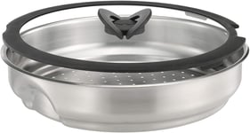 Tefal Ingenio Stainless Steel 24cm Steamer with 26cm Glass Lid 