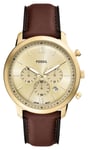Fossil FS6113 Neutra Chronograph (44mm) Gold Dial / Brown Watch