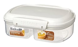 Sistema Bake It | Bakery Split Storage Container | 630 ml | BPA-Free| White