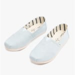 TOMS ALPARGATA Ladies Vegan-Friendly Slip On Canvas Espadrille Shoes Pastel Blue