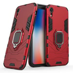 Jaligel Cases for iPhone XR 6.1 Inch with Magnetic Ring Kickstand(Work with Magnetic Car Mount) Shockproof TPU Silicone Cover Full Body Protective Phone Case Heavy Duty Case - Red