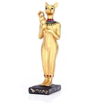 Puckator Golden Goddess Bast Figurine with Resin System, Mixed, Height 14cm Width 3cm Depth 5cm