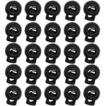 CKANDAY 50 Pcs Plastic Cord Locks, Single Hole End Spring Toggle Stopper Slider for Drawstring Backpack Rucksack Craft Supplies,Round Ball Shape,Black