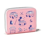 OFFICIAL VW VOLKSWAGEN CAMPER VAN EXPLORE MORE DESIGN PINK ZIP WALLET PURSE