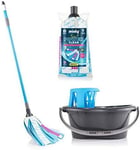 UK 3 In 1 Power Clean Strip Mop With 1 Extra Refills And Bucket Wringer Uk