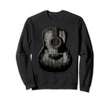 Distressed Acoustic Guitar Vintage Player Rock & Roll Music Sweatshirt