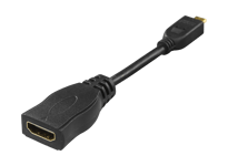 DELTACO – HDMI / mikro-HDMI-sovitin, 0,1 m, musta (100026)