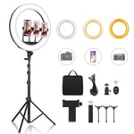 CXYP 18 inch Dimmable LED Ring Light Kit, 3200K-6000K Ring Light with Tripod Stand, Phone Holder, Hot Shoe, Bluetooth Receiver, Carrying Bag for Portrait Shooting, Live Streaming, YouTube, Vlog