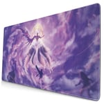 Final Fantasy VII One Winged Angel Japanese Anime Style Large Gaming Mouse Pad Desk Mat Long Non-Slip Rubber Stitched Edges Mice Pads 15.8x29.5 in