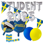 Student Dekorationer: Fulländat Studentfestpaket Ballonger, Girlanger & Vimplar för Oförglömligt Firande - Skapa den Perfekta Studentmottagningen!