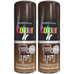 2x COLOUR IT Espresso Brown Spray Paint Gloss Metal Plastic Wood 400ml