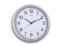 MAUL Horloge Murale MAULrun Ø 25 cm | Horloge à Quartz élégante | Horloge Classique pour Le Bureau, l'atelier et à la Maison | Bonne lisibilité | Argenté