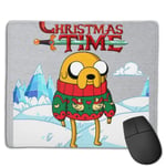 Adventure Christmas Time Jake Ice World Cartoon Network Customized Designs Non-Slip Rubber Base Gaming Mouse Pads for Mac,22cm×18cm， Pc, Computers. Ideal for Working Or Game