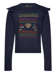 Ralph Lauren Kids Polo Bear Cotton Jersey Long-Sleeve Tee Marinblå