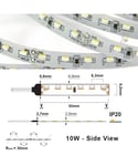 LED Strip 24V IP20 2700K 10W/m SIDE VIEW, 5 meter pakke