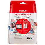 Canon PG-545 XL CL-546 XL VALUE Pack de 2 cartouches (Noir XL Couleur XL) +50 feuilles Papier Photo Canon 10x15cm Certifié Canon (Plastique Obsolète 2018)