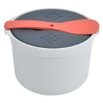 2L Microwave Rice Cooker Set Lid Strainer Steaming Pot Dishwasher Safe UK Hot
